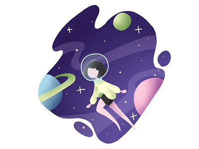 Space Dream art dream illustration illustrator planet sky space vector