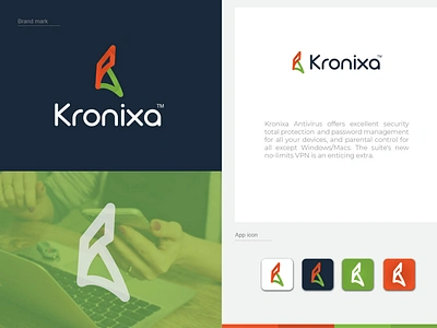 Kronixa Logo Design antivirus applogo branding bussiness creative design icon logodesign logodesignersclub protection security app ui