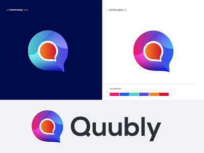 Quubly Logo Design || Chat App design concept abstract design abstract logo app app logo design applogo brand identity branding bussiness chatting app creative design gradient lettermark logodesignersclub logos mordern logo q letter technology