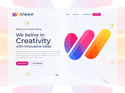 niwon landing page applogo blogger branding branding design bussiness creative design gradient icon logodesignersclub page symbol technology theme design themeforest uxuidesign web application webdesign website wordpress