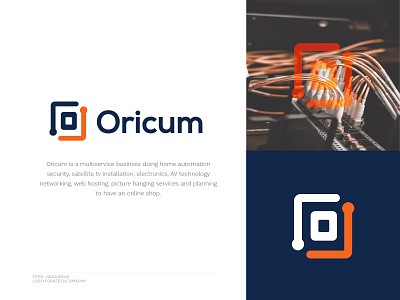 Oricum Logo Design branding bussiness combination mark creative deep blue design logo logodesignersclub logotype multivision o letter oragne tech logo vector