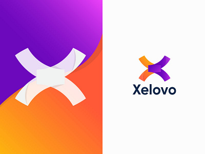 Xelovo logo design alphabet logo app icon branding colorful colorful logo design forsale freelance gradient gradient logo lettermark logo design logodesignersclub rumzzline vector