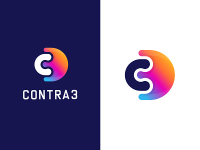 Contra 3 Logo Design applogo apps c letter logo c3 combination mark creative games logo gaming app gradient logodesign logodesignersclub logos logotype number 3 rumzzline vector