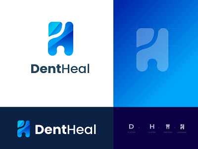 Dentheal Logo Design brand identity creative dental dental care dental clinic dental logo dentist design h letter logo healing health lettermark logodesign logodesignersclub logos modern d letter logo modern h letter logo modern logo rumzzline vector