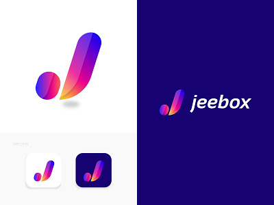 Jeebox logo design applogo business creative gradient j letter logo letter logo lifestyle logo trends 2020 logodesignersclub logotype modern logo offer promotion services suprise vector