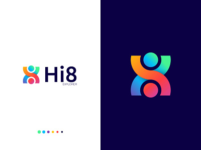 Hi8 Explorer - Internet Browser Logo Design abstract logo applogo creative firefox gradient h letter logo internet explorer letter logo logo logochallenge logodaily logodesign logos modern logo number 8 safari uiux vector web browser