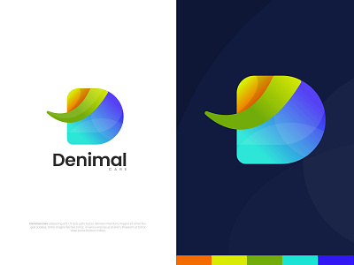 D Letter Logo - Modern Logo Design - Denimal Care Logo Design 3d art abstract adobe illustrator animaiton animal app branding concept creative d letter logo design gradient icon logo modern modern logo rumzzline typeface typogaphy vector