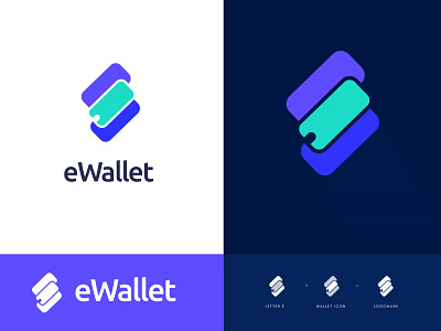 e wallet logo -  e letter logo - wallet logo design