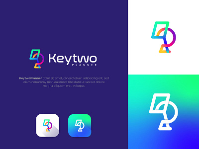 Keyword Planner Free - K Letter Logo - Keytwo Logo Design ahmed rumon app branding branding design colorful creative design ecommerce gradient graphicdesign icon identity k letter logo letters logo modern logo rumzzline search vector website