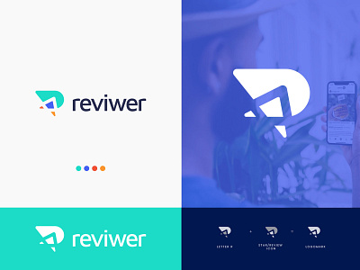 Customer review logo -  R Letter Logo -  reviewer Logo Design