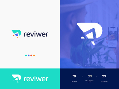 Customer review logo - R Letter Logo - reviewer Logo Design ahmed rumon animation art branding agency creative design ecommerce feedback flat icon identity modern logo plugin product r letter logo rating rumzzline stars vector