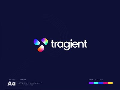 Gradient color generator - Colorful T logo - T Letter Mark