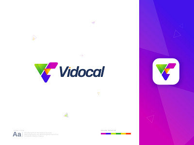 Streaming App Logo - Play Button Logo - Video Player - Vidocal