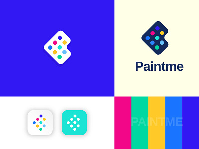 Paint App Logo -  P Logo Icon - P Modern Logo Design