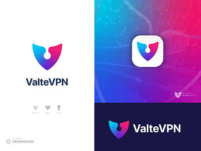 Security logo design - Secure app icon- protection - ValteVPN