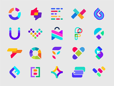 Flat Minimalist Logo collection - Colorful - Modern Logo V5