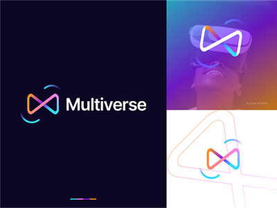 meta -crypto - futuristic - virtual reality logo - multiverse