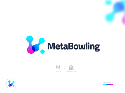 Meta bowling - NFT Game Logo - M letter logo