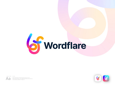 Wordflare - Content Writing - Ai tech ai brand identity branding content letter logo lettermark logo logo design branding modern logo saas writing