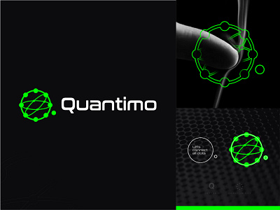 Quantimo - Q letter  Quantum Dot - Science Earth Power  Logo