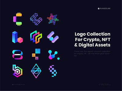 Crypto Logo - NFT Logo Collection - Logo folio - Unused Logo V8