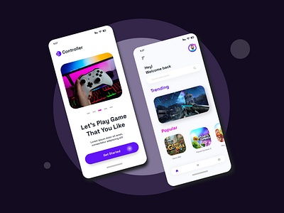 gaming ui - mobile app design - controller logo identity logo by Ahmed ...