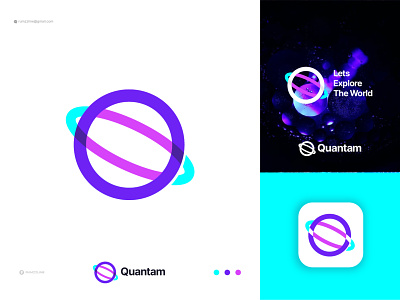 Quantimo - Q letter Quantum Logo - Research Logo- Atom logo
