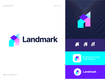 modern home logo - house logo - property logo - Landmark