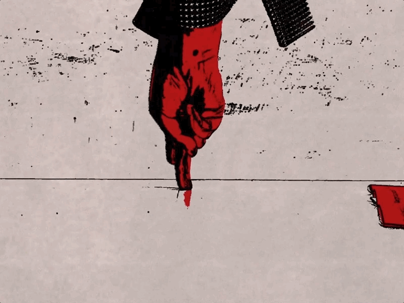 Sherlock Hand in red ae after affects animation colour digital digital drawing draw illustration motion animation rotoscope