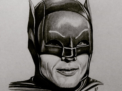 Adam West batman graphite drawing portrait portrait art portrait illustration