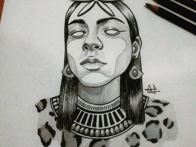 Seshat caracas design graphite drawing illustration ink drawing inktober inktober 2018 portrait portrait art portrait illustration portrait painting venezuela