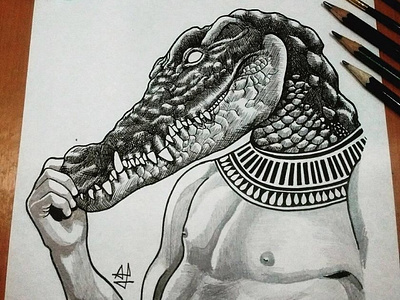 Sobek caracas design graphite drawing illustration ink drawing inktober inktober 2018 portrait portrait art portrait illustration portrait painting venezuela