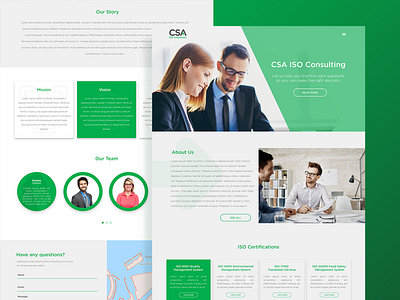 CSA Consulting Webdesign consulting design gradient green landing page ui ui design ux web design website website design