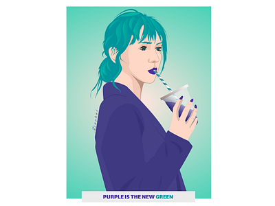 Purple is the new Green branding design drink drinking flat green illustration purple smoothie vector