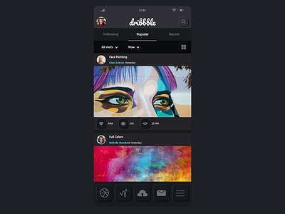 DRIBBBLE Neumorphism / Soft ui / Dark Theme