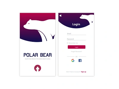 Polar Bear UI app blue cold gradient polar bear polarbear ui ui ux ui design uidesign uiux ux ux ui ux design uxdesign uxui vector white zero waste zerowaste