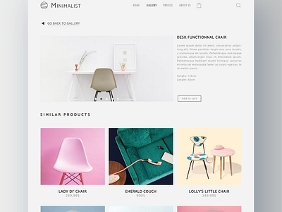 Minimalist web UI shop