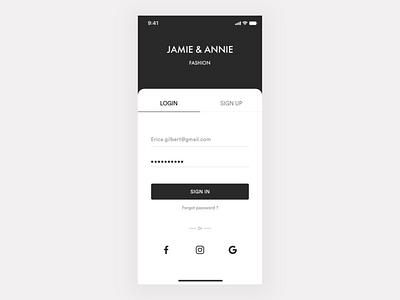 JAMIE & ANNIE - e commerce app - Onboarding | Login by Ronak Chhatwal ...