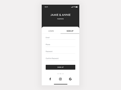 JAMIE & ANNIE - e commerce app - Onboarding | Login by Ronak Chhatwal ...