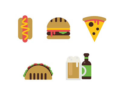 Fast Food and Beer - Icons beer burger design designer drink fastfood food graohicdesign graohicdesigner graphics hotdog icon icondesign icondesigner icons iconsdesigns logo logodesign logodesigner