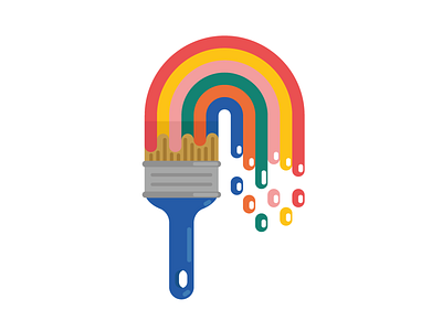 Rainbow Paintbrush brush color colour icon icondesign icondesigner icondesigns illustration illustrator logo logodesign logodesigner logodesigns logos paint rainbow vector vectorart vectorartist vectorartwork