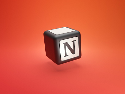 App Icon in 3D - Notion