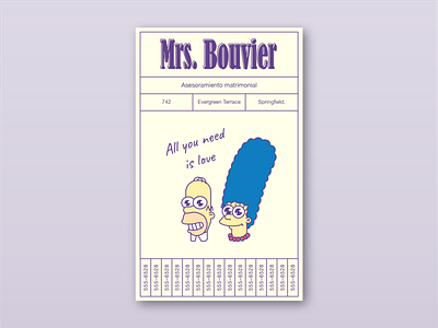 mrs bouvier advertising bouvier branding design illustration simpsons