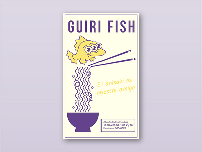 Guiri fish advertising branding design fish illustration restaurant simpsons