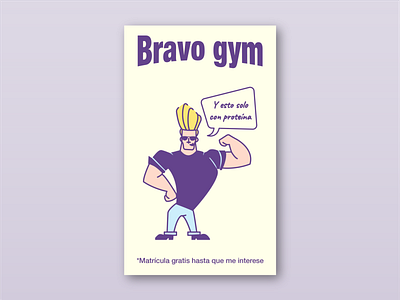 Bravo gym advertising branding cartoon design gym illustration