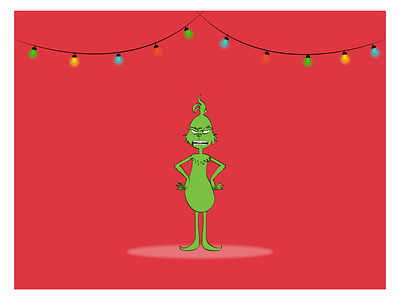 Grinch cartoon christmas design illustration kiss merry xmas mistletoe opposite santa xmas