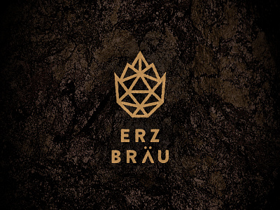 Erzbräu Logo beer branding hops logo mineral triangles