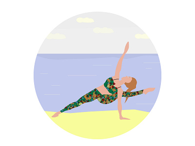 Yogaflat6 asana avatar beach cartoon character cartoon comic cartoon illustration design flat flat design flat desig girl health illustration meditation pose relax sea summer yoga yoga logo