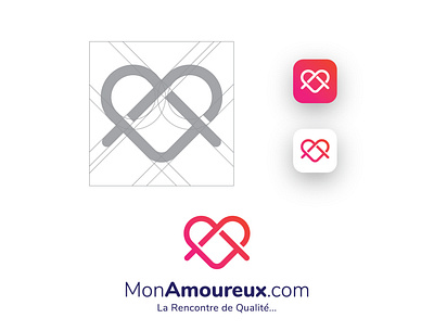 MonAmoureux com 01 branding design flat illustration logo love minimal space vector