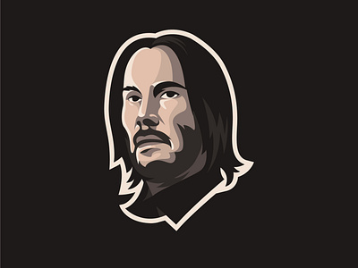 John Wick design flat illustration logo minimal vector